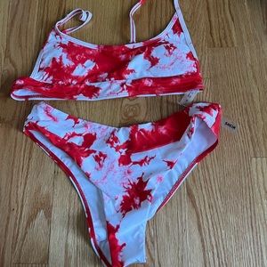 SHEIN Red Tie Dye Bikini